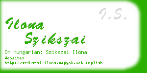 ilona szikszai business card